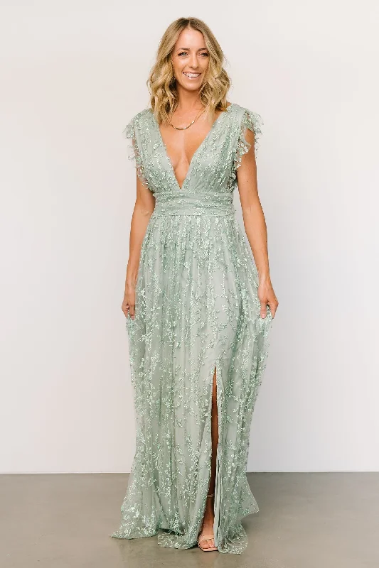 New Markdowns Arlene Shimmer Gown | Sage