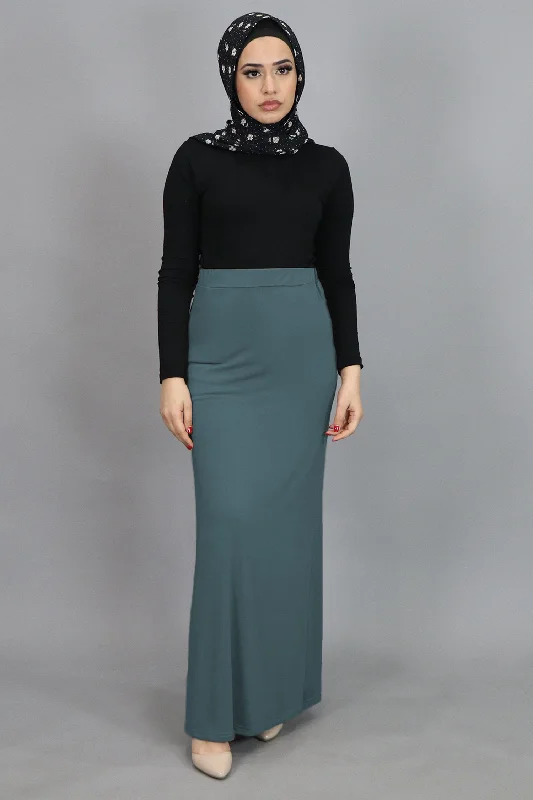 Limited Availability Mint Gray Spandex Maxi Skirt