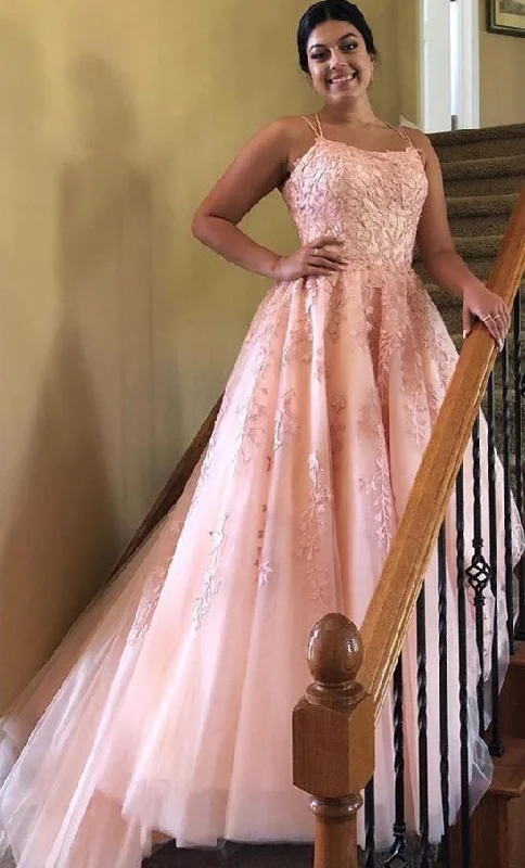 Limited Quantity Tulle Long Prom Dresses with Appliques and Beading,Winter Formal Dresses,DS4123