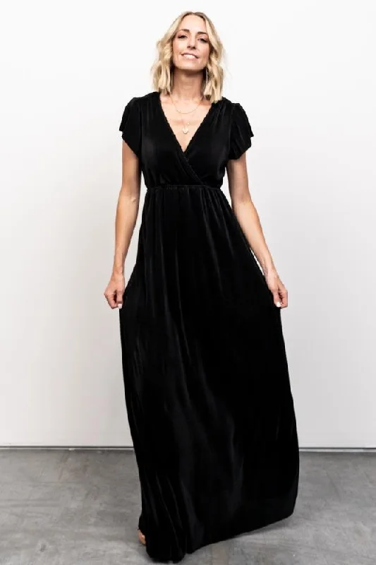 Super Sale Athena Pleated Maxi Dress | Black