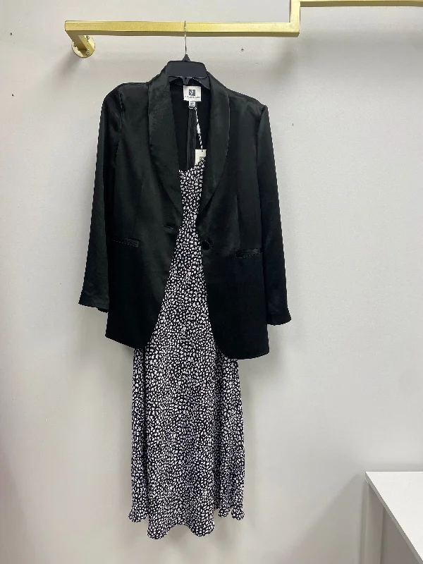 Unmissable Offer Black Blazer and Printed Slip Dress 2pc-Set
