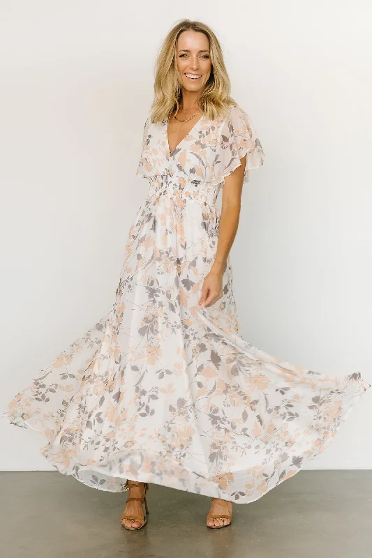 Buy Now Lynlee Metallic Maxi Dress | Off White Print