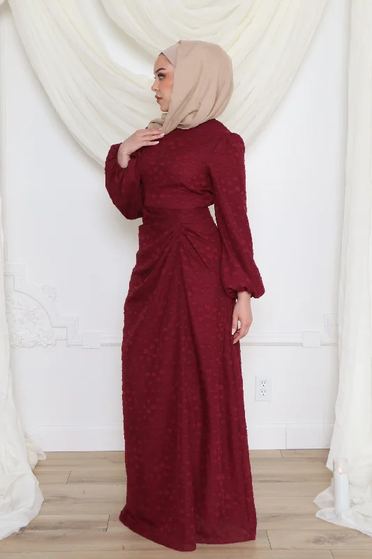 Clearance Event Hailey Floral Dress- Mahogany