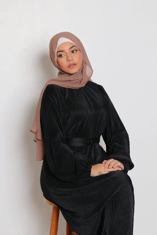 Inventory Reduction Alice Pleat Dress- Black