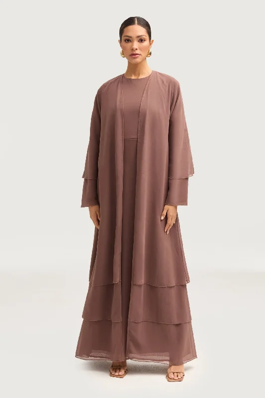 minimalistic dressHawa Two Piece Abaya & Dress Set - Deep Taupe