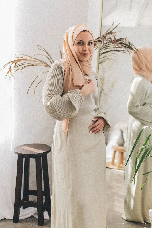 Today Only Aylana Textured Satin Dress- Aloe Green
