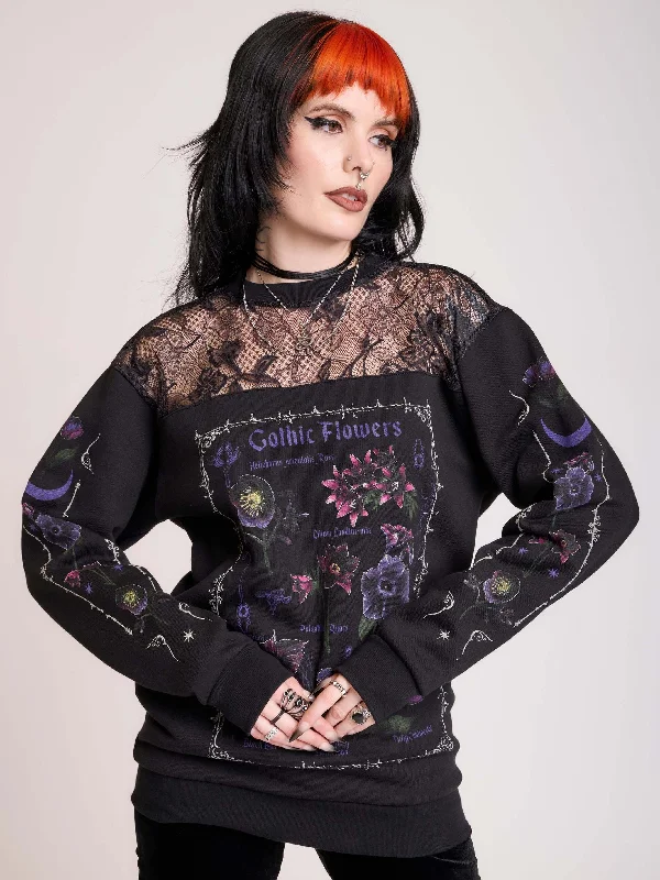 sleek midi dressGothic Flowers Lace Sweatshirt