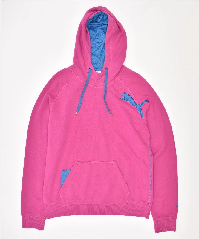 zip-up hoodiePUMA Womens Hoodie Jumper UK 12 Medium Pink Cotton