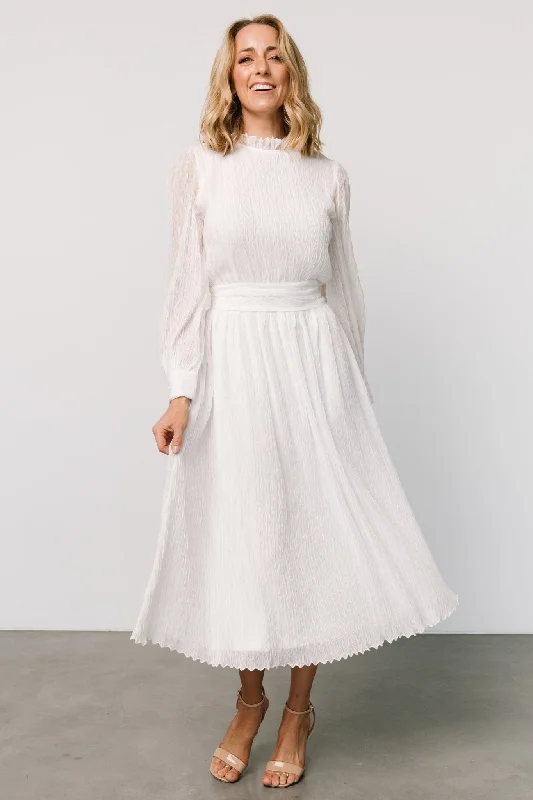 high-waisted dressJulie Long Sleeve Dress | Off White