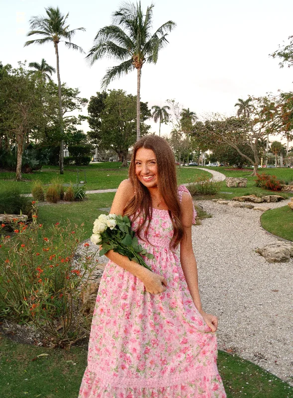 Time-Limited Offer BOW FLORAL MAXI DRESS