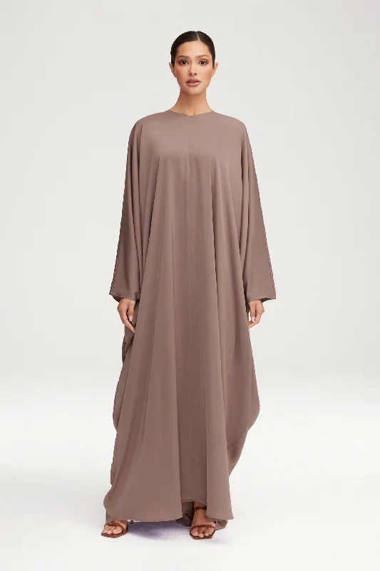 v-neck dressAnisa Satin Kaftan - Deep Taupe