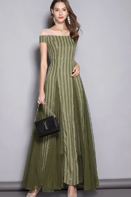 Deep Discounts CAP SLEEVE CONTRAST MAXI FORMAL DRESS