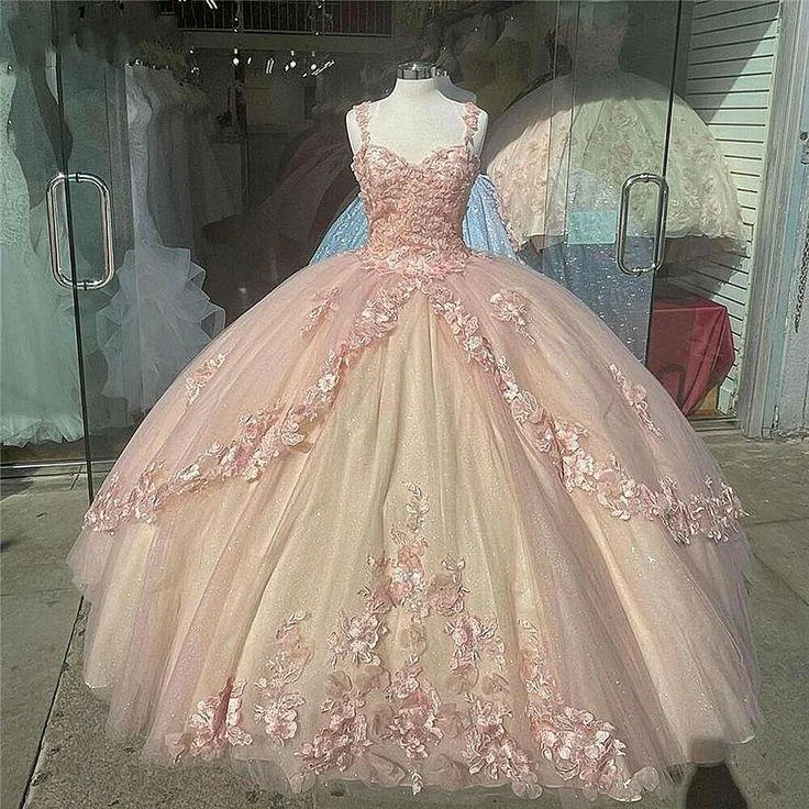 Final Markdown Pink Sparkly Quinceanera Prom Dresses Lace Flower Sweet 16 Tulle Party Ball Gown ,DS4394 Final Markdown Pink Sparkly Quinceanera Prom Dresses Lace Flower Sweet 16 Tulle Party Ball Gown ,DS4394