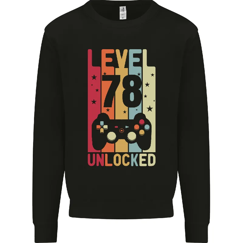 high-quality athletic sweatshirt78th BIRTHDAY: Level Up at 78 with this Gaming Men's Sweatshirt Jumper