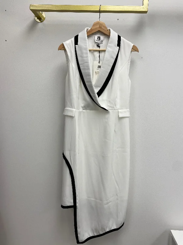 Savings Galore Sleeveless Blazer Collar White Dress