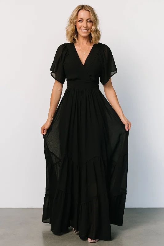 puff sleeve dressKatherine Maxi Dress | Black