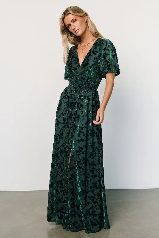 classic fit-and-flare dressVeronica Velvet Maxi Dress | Green