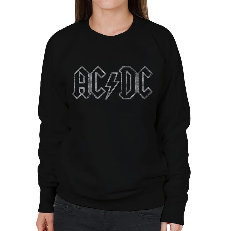 cool activewear hoodieAC/DC Jagged Silver Logo Women's Sweatshirt