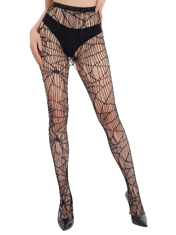 one-shoulder dressSpiderweb Tights