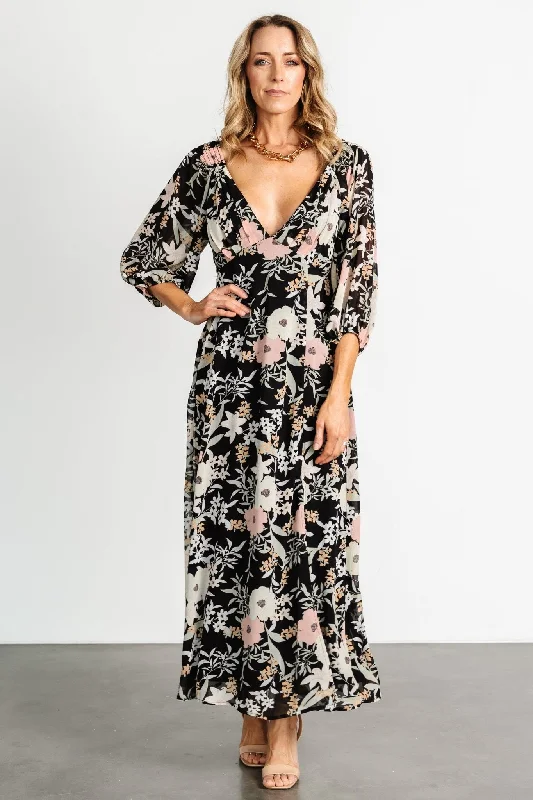 Don't Wait Maisie Maxi Dress | Black Floral