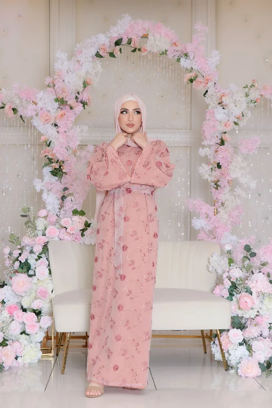 Quick Sale Inara Embroidery Dress- Pink