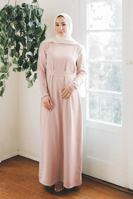Early Access Irene Chiffon Sheath Dress- Dusty Rose
