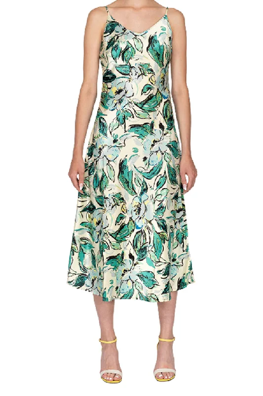 Price Drop Spaghetti Strap V-neck Fit & Flare Floral Dress