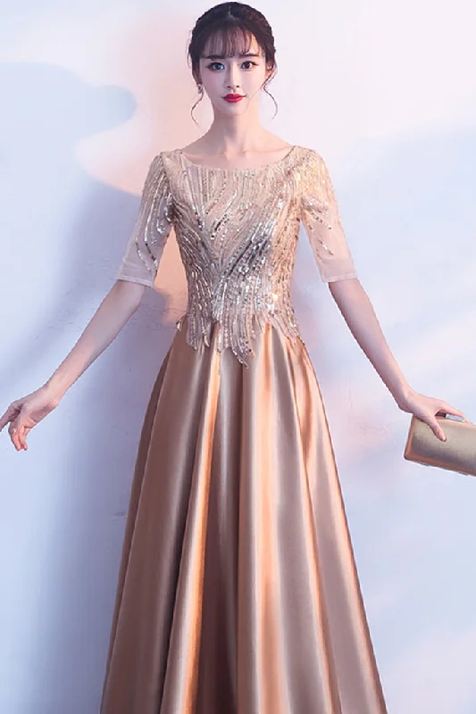 Early Access HALF SLEEVE SEQUIN MAXI FORMAL DRESS