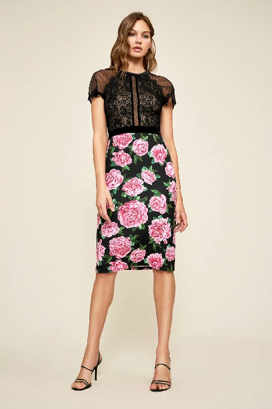 New Markdowns TADASHI SHOJI-ROSTA FLORAL PRINT DRESS