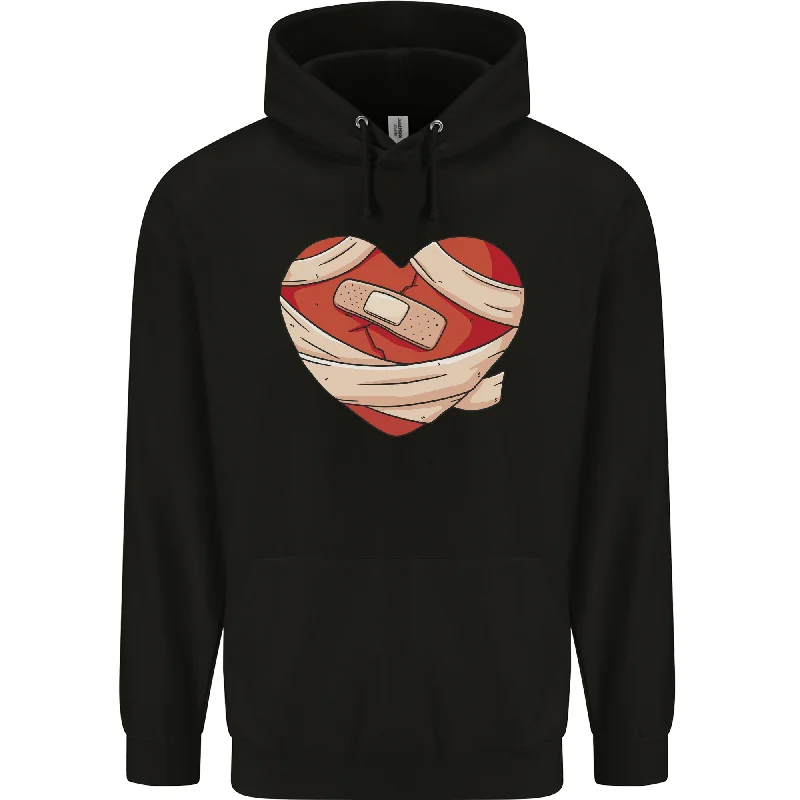 Flash Deals A Broken Heart Anti Valentines Day Single Mens 80% Cotton Hoodie