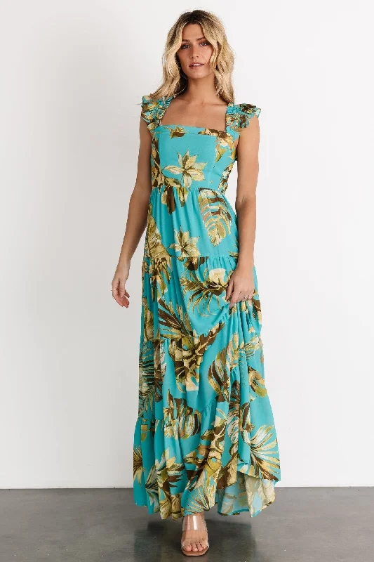 sleeveless dressEncinitas Maxi Dress | Caribbean Blue Print