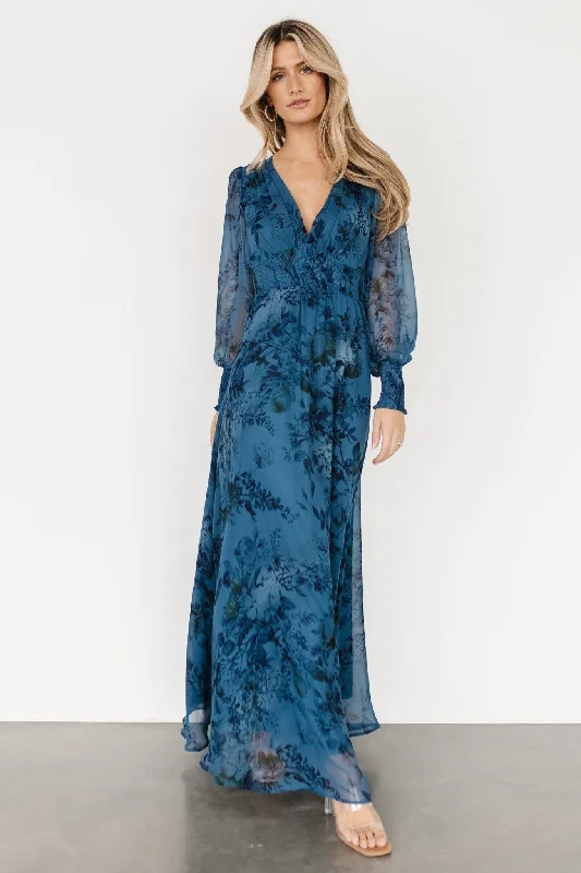 Crazy Savings Olivia Maxi Dress | Deep Blue Floral