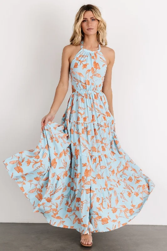 ashionable dressLaie Back Tie Maxi Dress | Blue + Orange