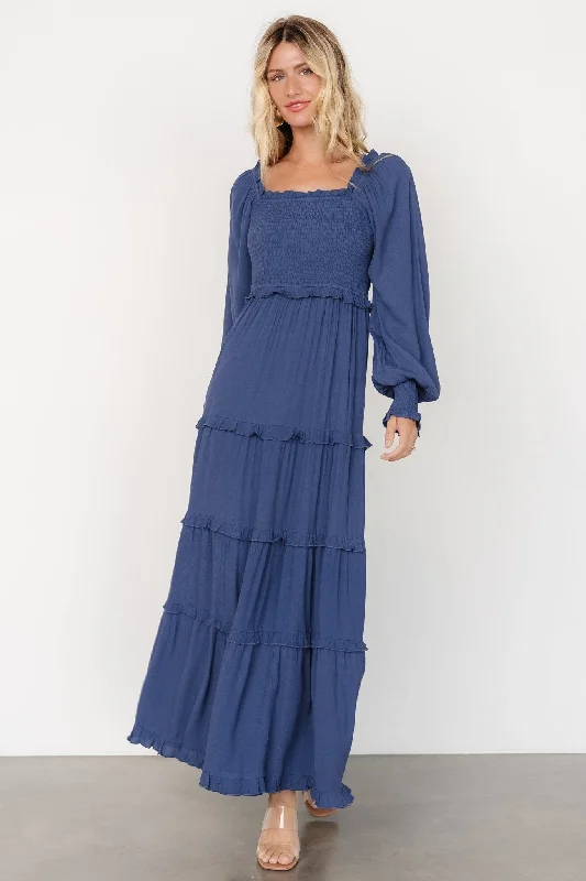 luxury dressLana Smocked Maxi Dress | Blue