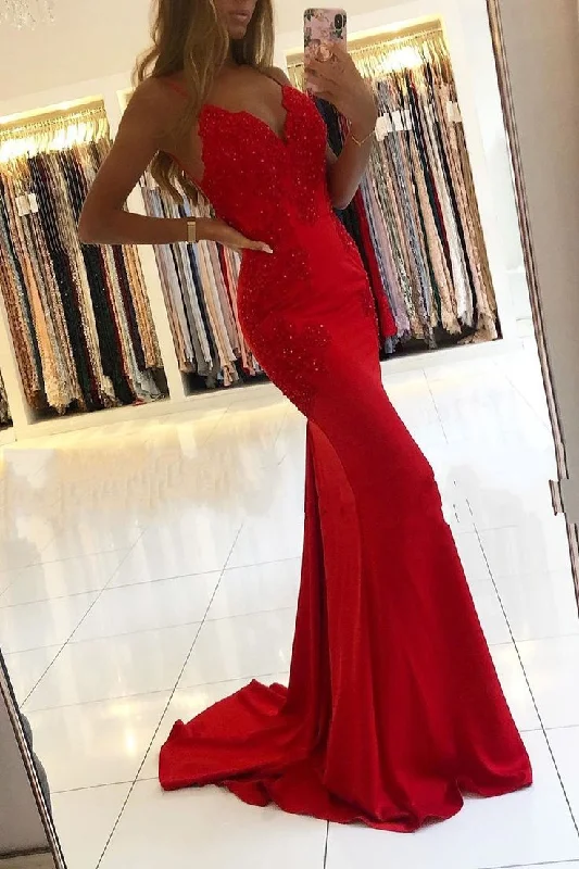 textured dressRed Designer Mermaid Evening Dress Long Prom Dresses with Open Backs,DP068