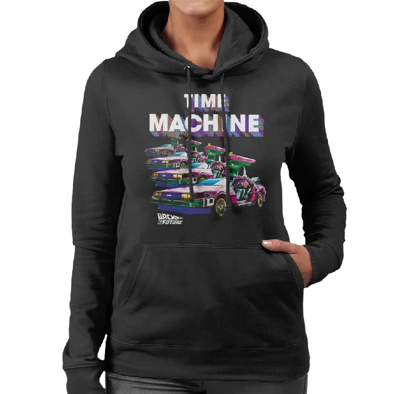 casual hoodie for menBack to the Future Time Machine Delorean Fade Women's Hooded Sweatshirt