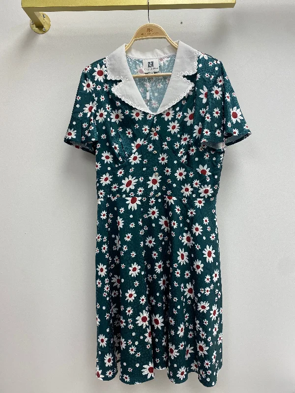 Limited Time Shirt Collar Vintage Style Short Sleeve Floral Printed Dress