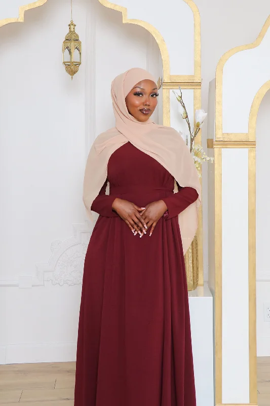 Daily Deals Gia Linen Abaya- Mahogany