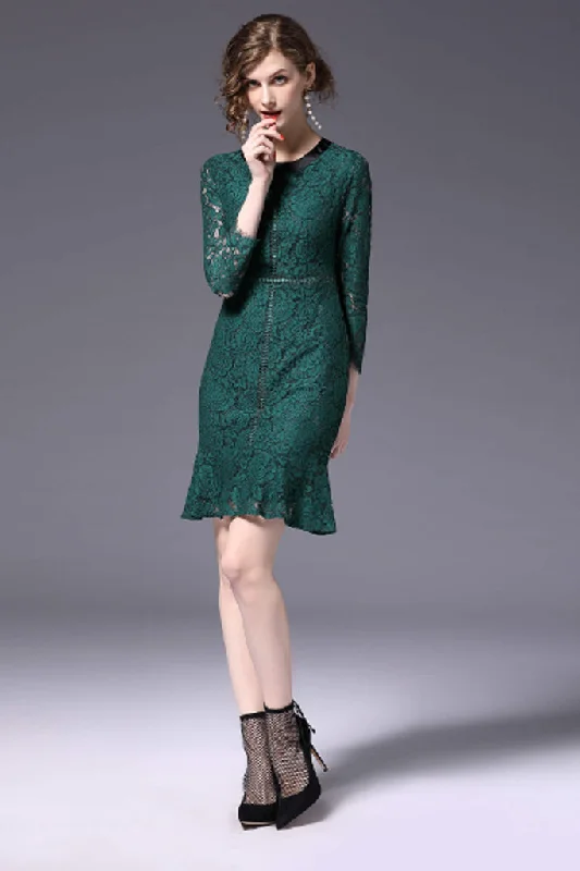Limited Availability Fitted Ruffle Lace Dress