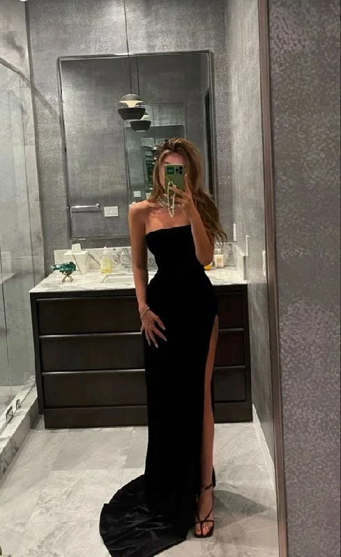 Steals and Deals MERMAID BLACK PROM DRESS LONG EVENING DRESS,DS4145