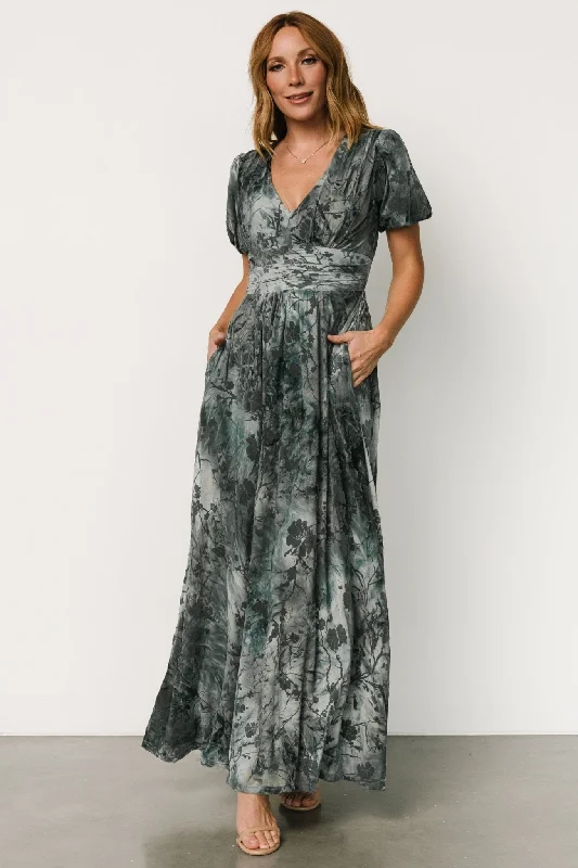 silk dressLeslie Velvet Maxi Dress | Slate Blue