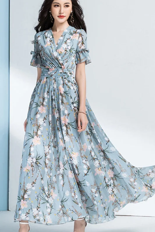 Best Seller Short Sleeve V-neck Surplice Dress