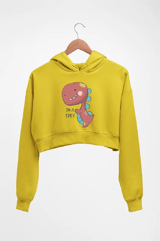 trendy zip-up hoodieDinosaur TRex Crop HOODIE FOR WOMEN