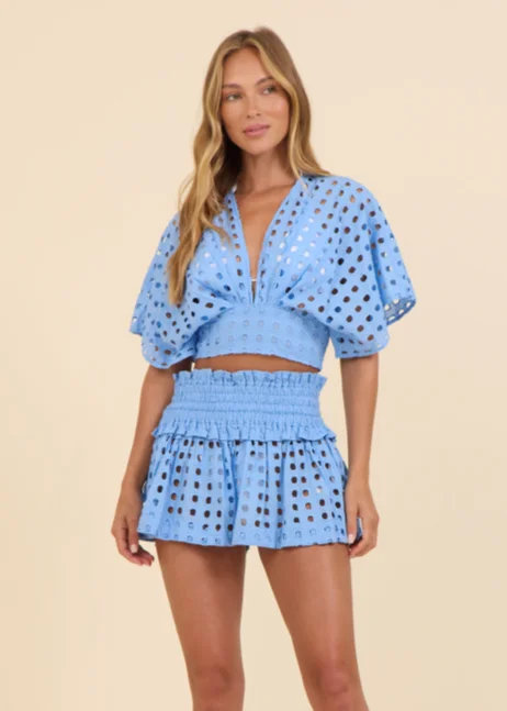 romantic dressBlue Box Eyelet Mini Skort