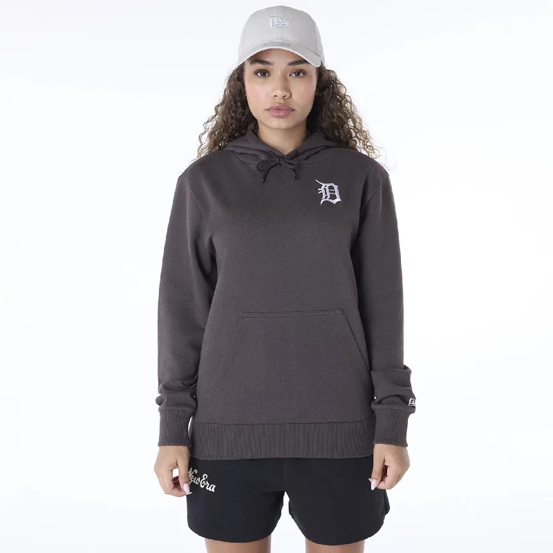 Huge Savings Detroit Tigers Womens MLB League Essential Dark Brown Pullover Hoodie