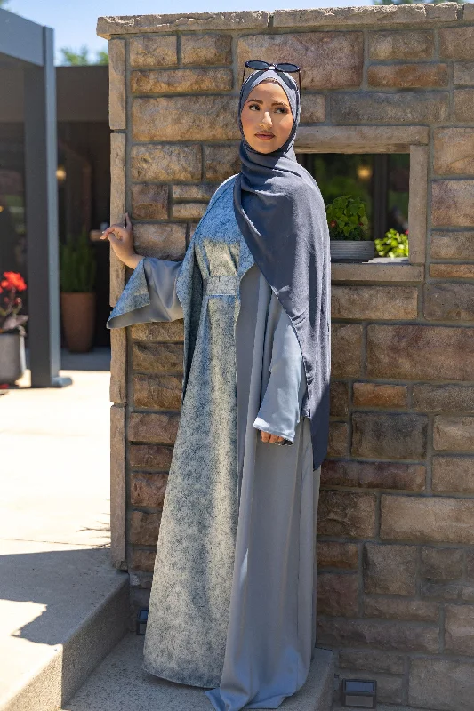 spaghetti strap dressNawra Reversible Abaya Set -  Blue Gray / Tie Dye