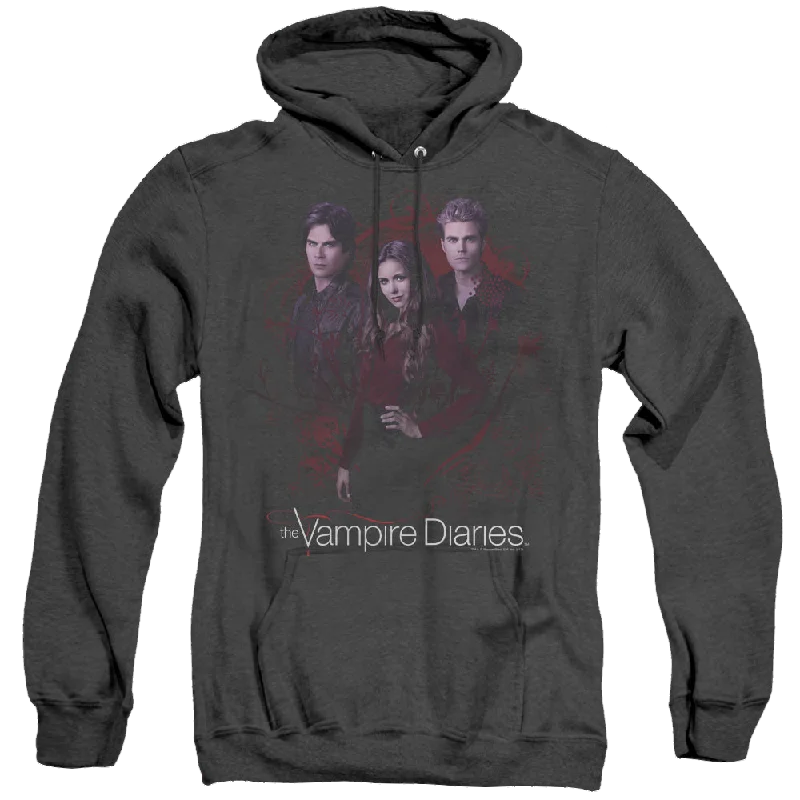 stylish pullover hoodieVampire Diaries, The Company Of Three - Heather Pullover Hoodie