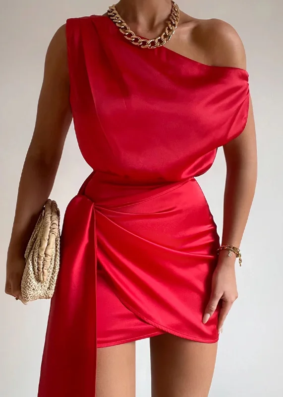 trendy wrap dressCharisma Mini Dress in Red