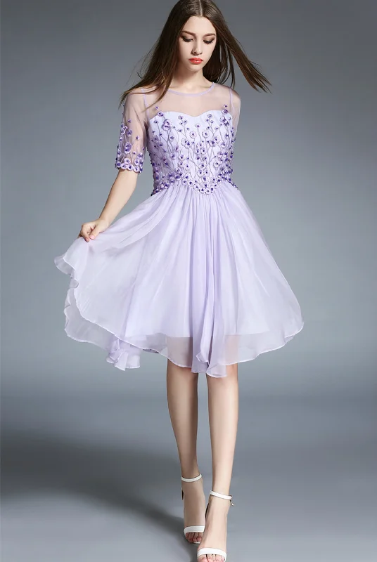 Reduced Prices Elegant embroidered A-line mini dress