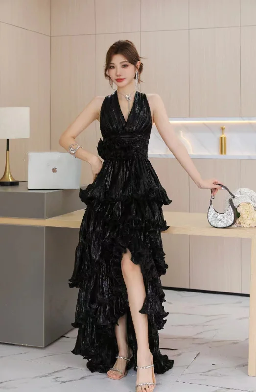 Must-Have Deals Elegant Evening Formal V-neck Sleeveless Dress